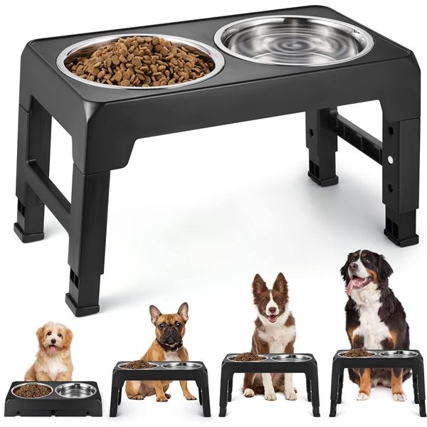 NEW WEENKILLY ELEVATED HEIGHT ADJUSTABLE PET BOWLS