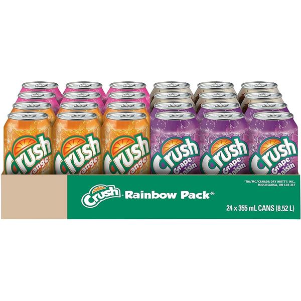 NEW CASE WITH 24 CRUSH RAINBOW PACK CANS