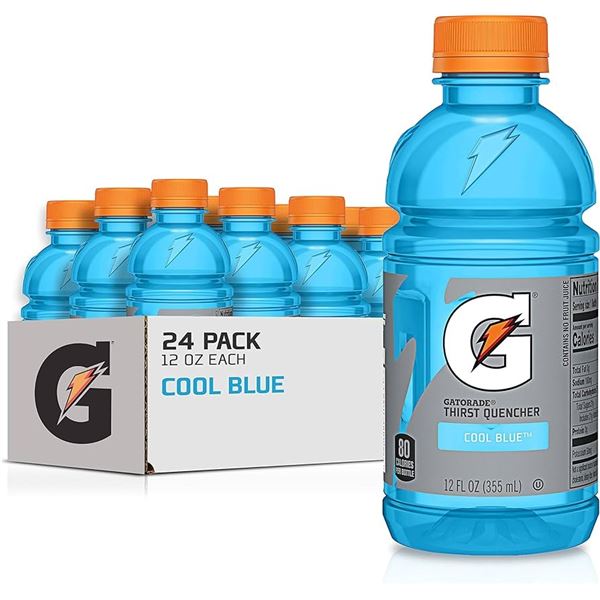 NEW CASE OF 22 GATORADE COOL BLUE SPORTS DRINK