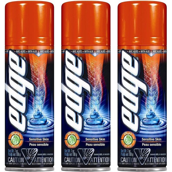 NEW 4 BOTTLES OF EDGE SENSITIVE SKIN SHAVE GEL