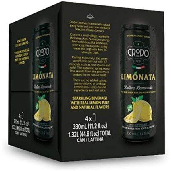 NEW BOX OF 4 CRODO LIMONATA - ITALIAN LEMONADE W/