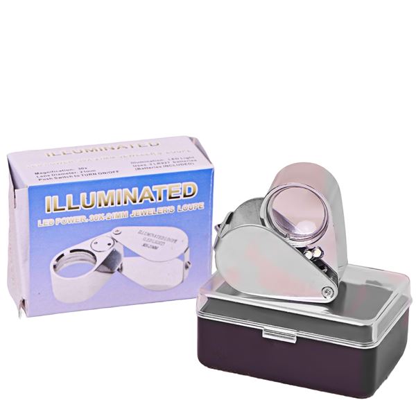 NEW 30X21MM LED LIGHTED JEWELRY LOUPE W/BOX