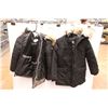 *(2) Kids Black Winter Jackets - Size 10-12 and 14