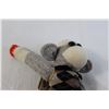 Image 2 : (2) Stuffed Decorations - Sock Monkey, Grey Fox