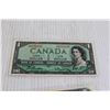 Image 2 : (2) Canadian $1 Bills - 1954, 1973