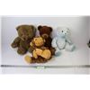 Image 1 : (3) Stuffed Teddy Bears. (1) Stuffed Toy Monkey