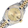 Image 1 : Rolex Ladies 2T Quickset Champagne Dial Diamond Lugs & Sapphire Bezel Datejust