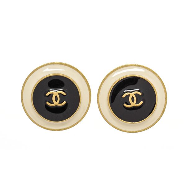 Chanel Yellow Round CC Earring