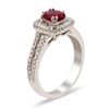 Image 2 : 1.03 ctw UNHEATED Ruby and 0.48 ctw Diamond Platinum Ring (GIA CERTIFIED)