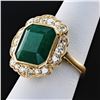 Image 2 : 9.27 ctw Emerald and 1.25 ctw Diamond 18K Yellow Gold Ring (GIA CERTIFIED)