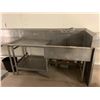 Image 2 : STAINLESS STEEL PREP TABLE AND 2 BIN STAINLESS STEEL SINK WITH FAUCET