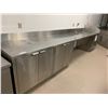Image 1 : STAINLESS STEEL PREP TABLE WITH CABINETS AND SINK STATION