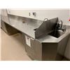Image 3 : STAINLESS STEEL PREP TABLE WITH CABINETS AND SINK STATION