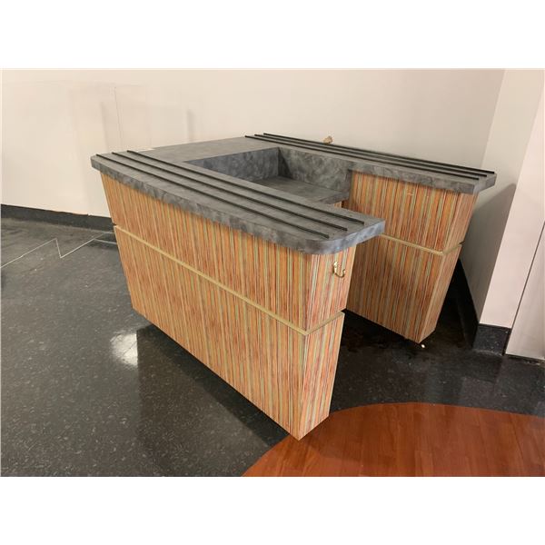 LARGE ROLLING CASHIER/CAFETERIA PODIUM