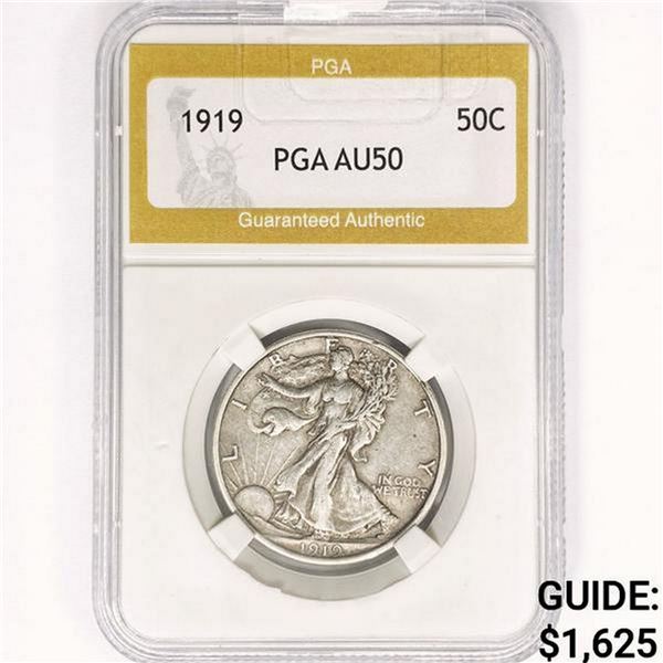 1919 Walking Liberty Half Dollar PGA AU50