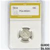 Image 1 : 1834 Capped Bust Dime PGA MS64+