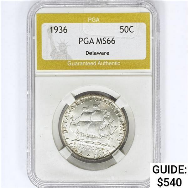 1936 Delaware Half Dollar PGA MS66