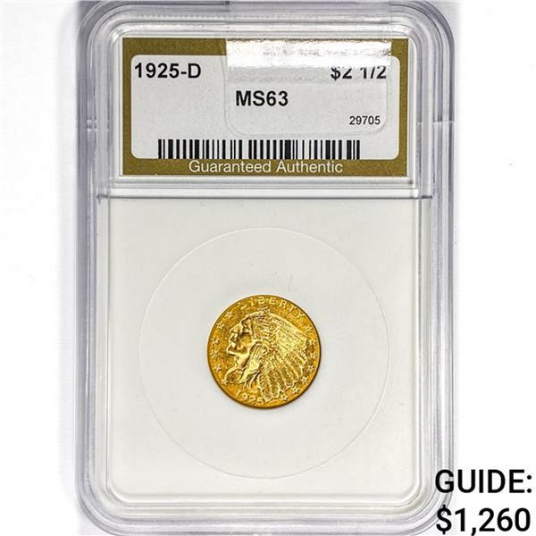 1925-D $2.50 Gold Quarter Eagle NGS MS63