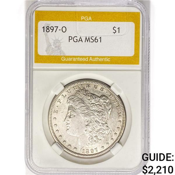 1897-O Morgan Silver Dollar PGA MS61