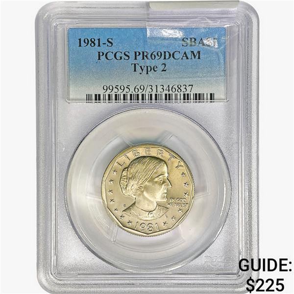 1981-S SBA Dollar PCGS PR69 DCAM Ty 2