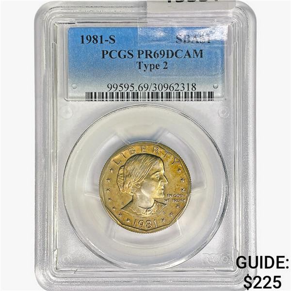 1981-S SBA Dollar PCGS PR69 DCAM Ty 2