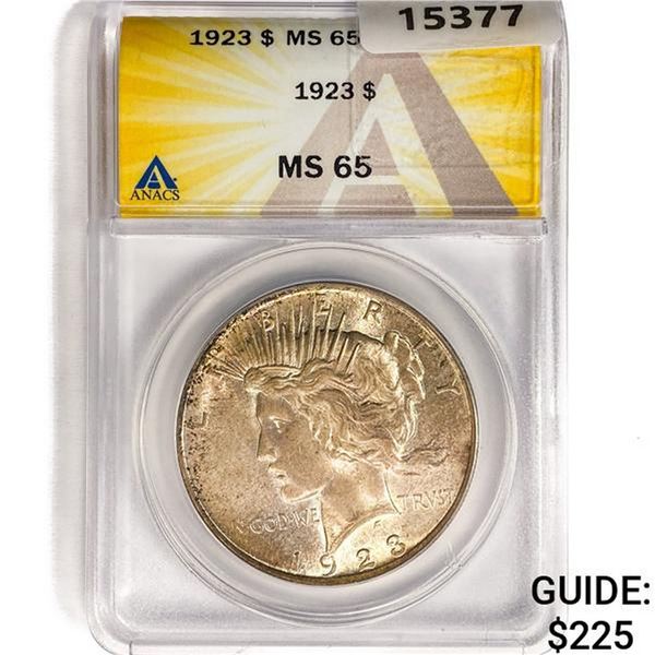 1923 Silver Peace Dollar ANACS MS65