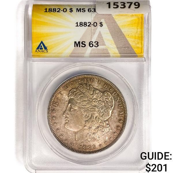 1882-O Morgan Silver Dollar ANACS MS63