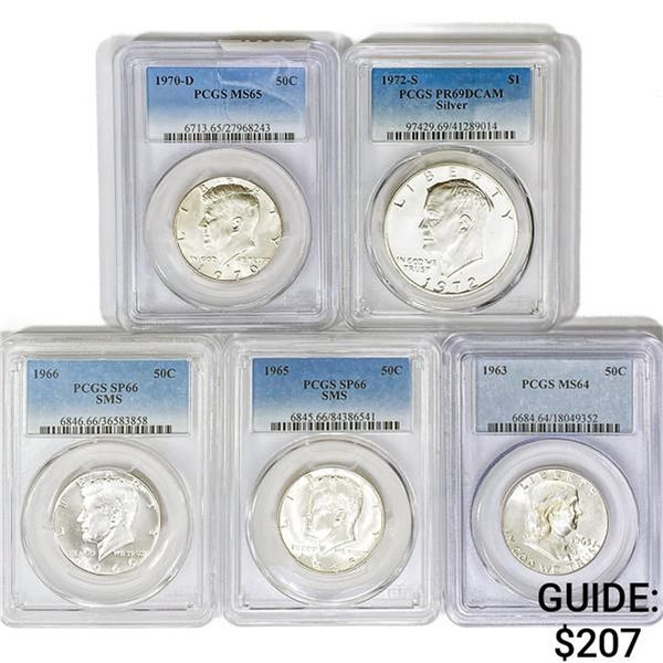 1963-1972 [5] 1 $1, 4 50C PCGS