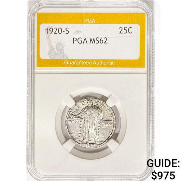 1920-S Standing Liberty Quarter PGA MS62