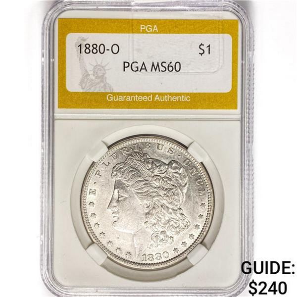 1880-O Morgan Silver Dollar PGA MS60