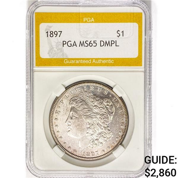 1897 Morgan Silver Dollar PGA MS65 DMPL