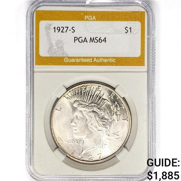 1927-S Silver Peace Dollar PGA MS64