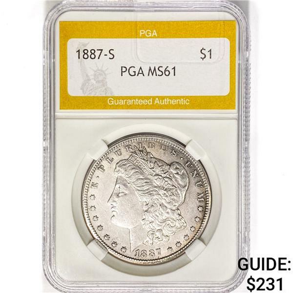 1887-S Morgan Silver Dollar PGA MS61