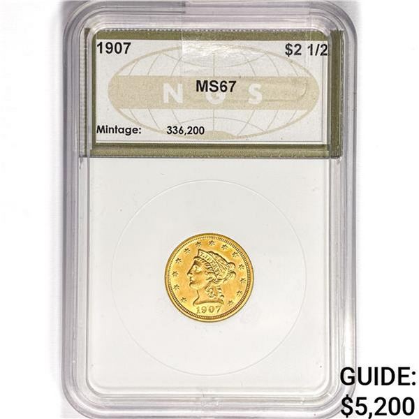 1907 $2.50 Gold Quarter Eagle NGS MS67