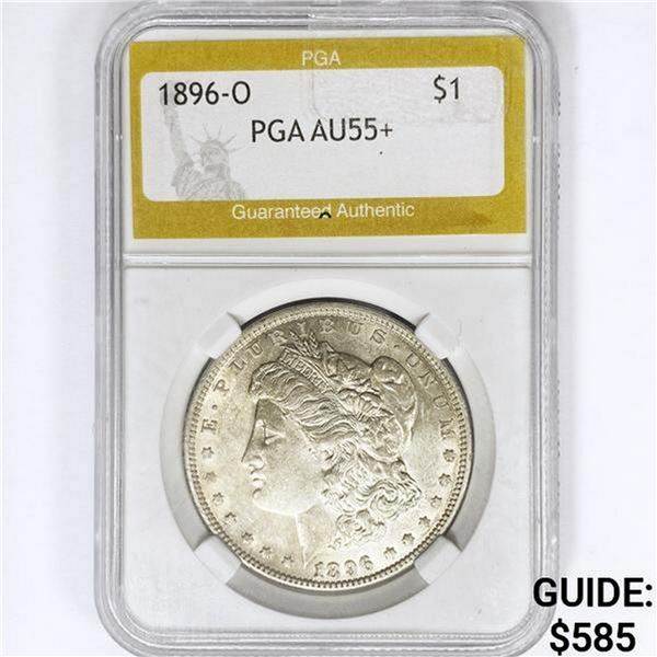 1896-O Morgan Silver Dollar PGA AU55+