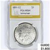Image 1 : 1891-CC Morgan Silver Dollar PGA MS64 VAM-3
