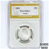 Image 1 : 1883 Hawaiian Quarter PGA MS63+