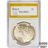 1934-D Silver Peace Dollar PGA MS63+