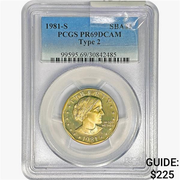 1981-S SBA Dollar PCGS PR69 DCAM Ty 2