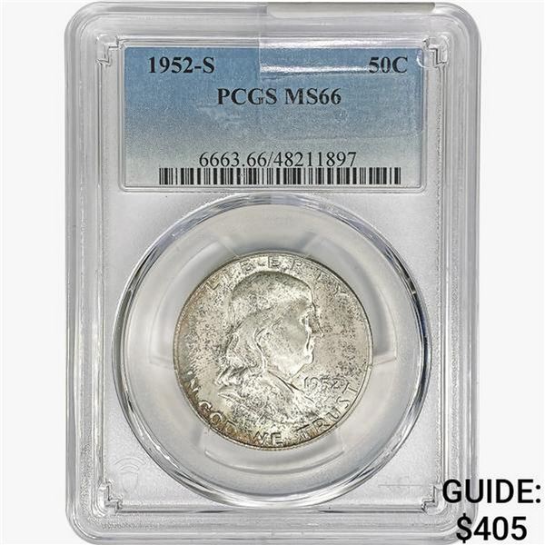 1952-S Franklin Half Dollar PCGS MS66