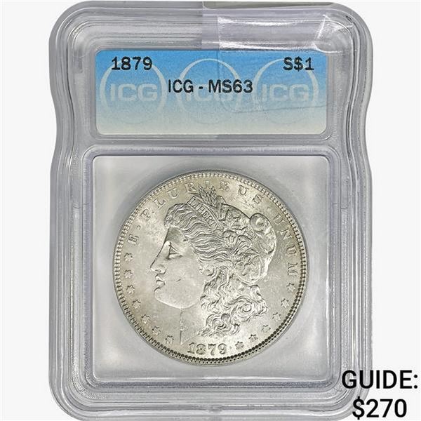 1879 Morgan Silver Dollar ICG MS63