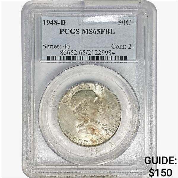 1948-D Franklin Half Dollar PCGS MS65 FBL