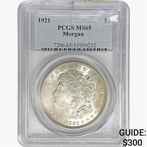 1921 Morgan Silver Dollar PCGS MS65
