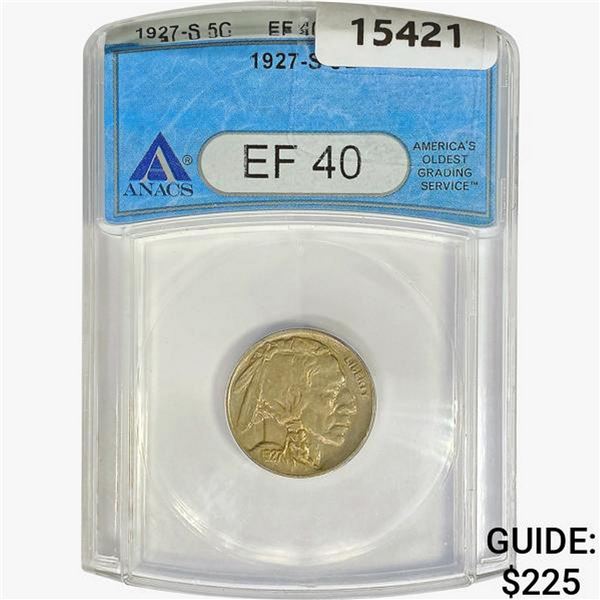 1927-S Buffalo Nickel ANACS EF40