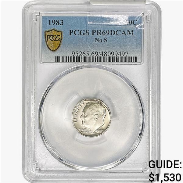 1983 Roosevelt Dime PCGS PR69 DCAM No S