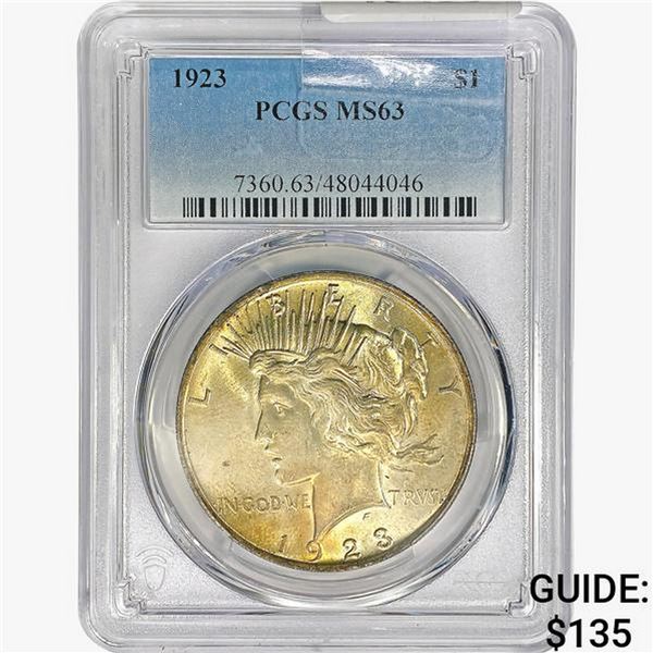 1923 Silver Peace Dollar PCGS MS63