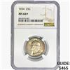 Image 1 : 1934 Washington Silver Quarter NGC MS66+