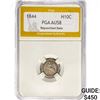 Image 1 : 1844 Seated Lib. H10C PGA AU58 Repunched Date
