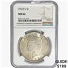 Image 1 : 1922-S Silver Peace Dollar NGC MS62