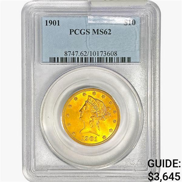 1901 $10 Gold Eagle PCGS MS62